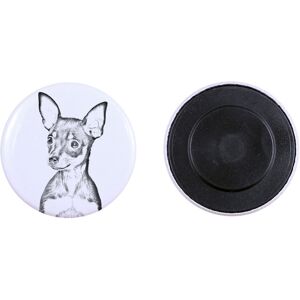 Rosyjski toy, Moskiewski terier miniaturowy - magnes z psim pupilem, wyjątkowo lekki, mocny magnes, produkt wykonany ręcznie marki Art-Dog Rosyjski toy, Moskiewski terier miniaturowy - magnes z psim pupilem, wyjątkowo lekki, mocny magnes, produkt wykonany ręcznie marki Art-Dog