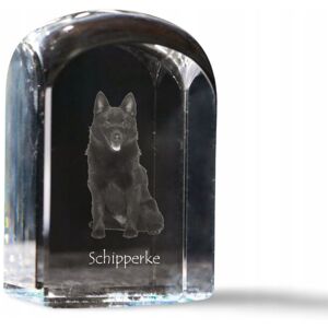 ART Schipperke - kryształowa kostka ze zdjęciem, zdjęcie psa w krysztale, sześc ART Schipperke - kryształowa kostka ze zdjęciem, zdjęcie psa w krysztale, sześc