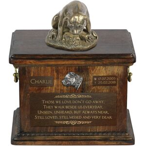 Staffordshire Bull Terrier, Staffik, Staffi II - skrzynia pamiątkowa psa, skrzynia ze statuetką, personalizowana skrzynia na psie pamiątki marki Art.. Staffordshire Bull Terrier, Staffik, Staffi II - skrzynia pamiątkowa psa, skrzynia ze statuetką, personalizowana skrzynia na psie pamiątki marki Art..