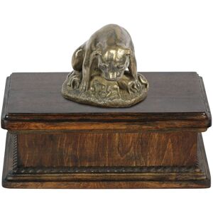 Staffordshire Bull Terrier, Staffik, Staffi III - skrzynia na psie pamiątki, klasyczna skrzynia ze statuetką, elegancka skrzynia z psem marki Art-Dog Staffordshire Bull Terrier, Staffik, Staffi III - skrzynia na psie pamiątki, klasyczna skrzynia ze statuetką, elegancka skrzynia z psem marki Art-Dog
