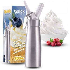 ART Syfon Do Bitej Śmietany Dekorator Metalowy 0,5l Srebrny Quick ART Syfon Do Bitej Śmietany Dekorator Metalowy 0,5l Srebrny Quick