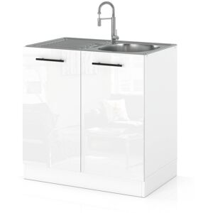 Hurtownia Mebli szafka kuchenna modułowa stojąca pod zlewozmywak 80cm spremium biały połysk Hurtownia Mebli szafka kuchenna modułowa stojąca pod zlewozmywak 80cm spremium biały połysk