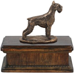Sznaucer, Schnauzer - skrzynia na psie pamiątki, klasyczna skrzynia ze statuetką, elegancka skrzynia z psem marki Art-Dog Sznaucer, Schnauzer - skrzynia na psie pamiątki, klasyczna skrzynia ze statuetką, elegancka skrzynia z psem marki Art-Dog