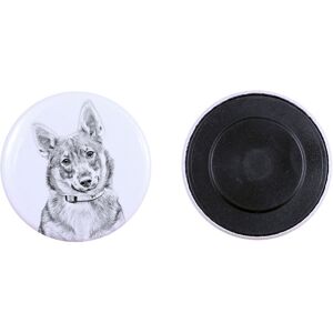 Szwedzki Vallhund, Szwedzki szpic owczarski - magnes z psim pupilem, wyjątkowo lekki, mocny magnes, produkt wykonany ręcznie marki Art-Dog Szwedzki Vallhund, Szwedzki szpic owczarski - magnes z psim pupilem, wyjątkowo lekki, mocny magnes, produkt wykonany ręcznie marki Art-Dog