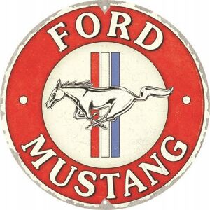 ART Tablica szyld FORD MUSTANG okrągły metalowy blacha 35 cm ART Tablica szyld FORD MUSTANG okrągły metalowy blacha 35 cm