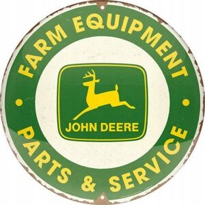 ART Tablica szyld JOHN DEERE okrągły metalowy blacha 35 cm ART Tablica szyld JOHN DEERE okrągły metalowy blacha 35 cm