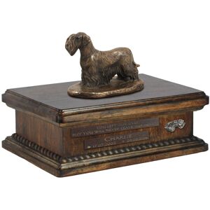 Terier czeski, Cesky Terrier - skrzynia na psie pamiątki, personalizowana skrzynia ze statuetką, drewniana skrzynia z psem marki Art-Dog Terier czeski, Cesky Terrier - skrzynia na psie pamiątki, personalizowana skrzynia ze statuetką, drewniana skrzynia z psem marki Art-Dog