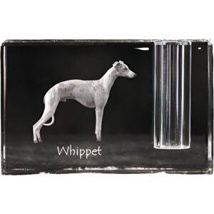 Whippet, Chart angielski - stojak na długopis, kryształowy organizer ze zdjęciem psa, unikatowa ozdoba biurka marki Art-Dog Whippet, Chart angielski - stojak na długopis, kryształowy organizer ze zdjęciem psa, unikatowa ozdoba biurka marki Art-Dog