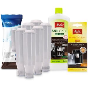 Zestaw MELITTA Aqualogis AL-TES46 6szt, Odkamieniacz AntiCalc 250ml, Tabletki Perfect Clean 4szt Zestaw MELITTA Aqualogis AL-TES46 6szt, Odkamieniacz AntiCalc 250ml, Tabletki Perfect Clean 4szt