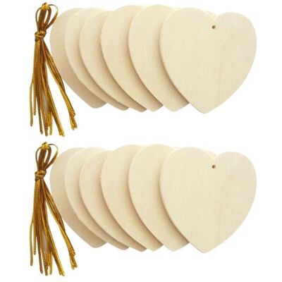 Creative 2 drewniane serca do zawieszenia 6 cm Creative 2 drewniane serca do zawieszenia 6 cm