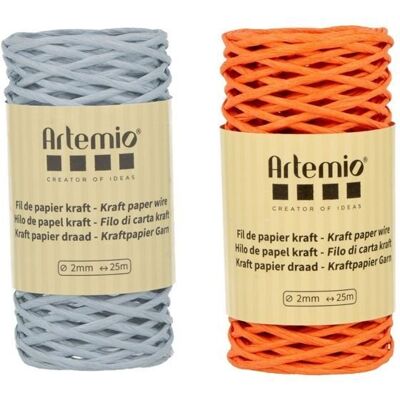 Artemio 2 szpulki niebieskiego/elastycznego kraftu 2 mm x 25 m Artemio 2 szpulki niebieskiego/elastycznego kraftu 2 mm x 25 m