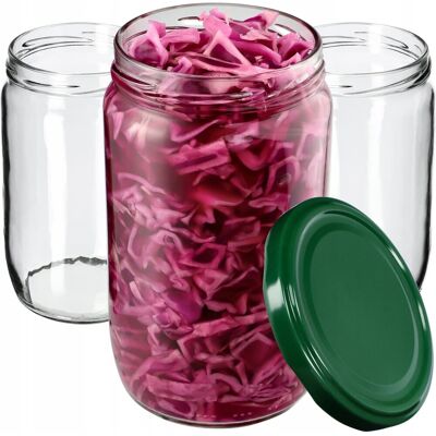 KADAX 24x Słoik 720ml Słoiki Na Ogórki Miód Wieczka fi82 KADAX 24x Słoik 720ml Słoiki Na Ogórki Miód Wieczka fi82