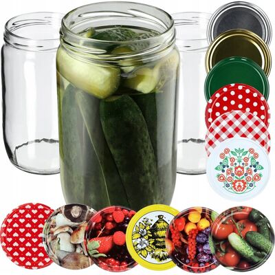 KADAX 24x Słoik Słoiki 720ml Na Miód Ogórki + Zakrętki KADAX 24x Słoik Słoiki 720ml Na Miód Ogórki + Zakrętki