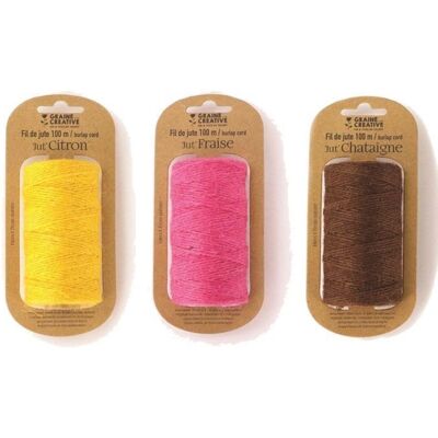 Creative 3 szpule sznurka jutowego 100 m x 2 mm - żółto-różowo-brązowy Creative 3 szpule sznurka jutowego 100 m x 2 mm - żółto-różowo-brązowy