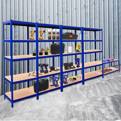 Monster Cable 4 x T -SRAX RAKSY + Workbench - Niebieski - 100% Boltless - Pojemność: 1400 kg I 400 kg - Pakiet metalowy Opberkken Monster Cable 4 x T -SRAX RAKSY + Workbench - Niebieski - 100% Boltless - Pojemność: 1400 kg I 400 kg - Pakiet metalowy Opberkken