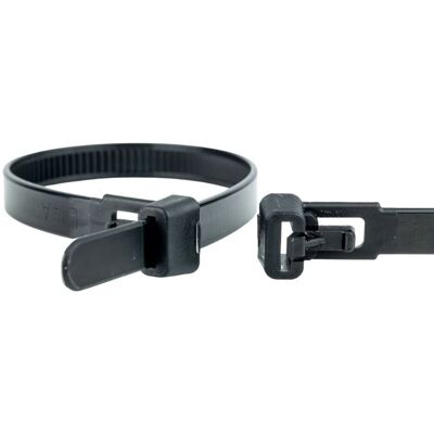 Klasebo 500 opasek kablowych wielokrotnego użytku 250 x 7,6 mm czarnych Klasebo 500 opasek kablowych wielokrotnego użytku 250 x 7,6 mm czarnych