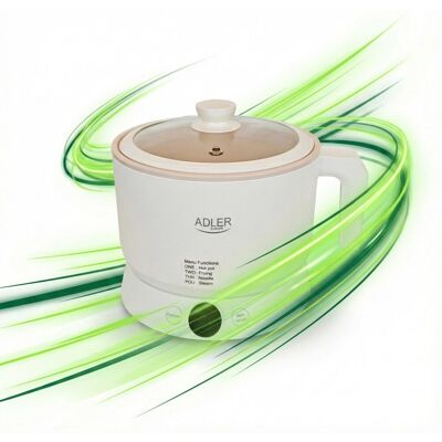 Adler AD6422 Elektryczny Multicooker, 4 Tryby Pracy, 1.6L, LED, Non-Stick, Moc 800W, Pokrywka Szklana, Funkcja Podtrzymania Ciepła Adler AD6422 Elektryczny Multicooker, 4 Tryby Pracy, 1.6L, LED, Non-Stick, Moc 800W, Pokrywka Szklana, Funkcja Podtrzymania Ciepła