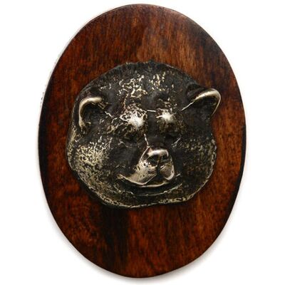 Akita Inu - drewniana baza - srebrna głowa - Pin Akita Inu - drewniana baza - srebrna głowa - Pin
