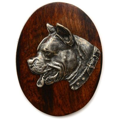 Amerykański Staffordshire terrier, Amstaff, Amstaf I - broszka na wystawę psów, klips do numeru startowego, przypinka z psem marki Art-Dog Amerykański Staffordshire terrier, Amstaff, Amstaf I - broszka na wystawę psów, klips do numeru startowego, przypinka z psem marki Art-Dog