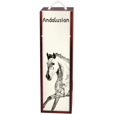 Andaluzyjski - pudełko na wino z koniem, pudełko na alkohol z grafiką, personalizowane pudełko na prezent marki Art-Dog Andaluzyjski - pudełko na wino z koniem, pudełko na alkohol z grafiką, personalizowane pudełko na prezent marki Art-Dog