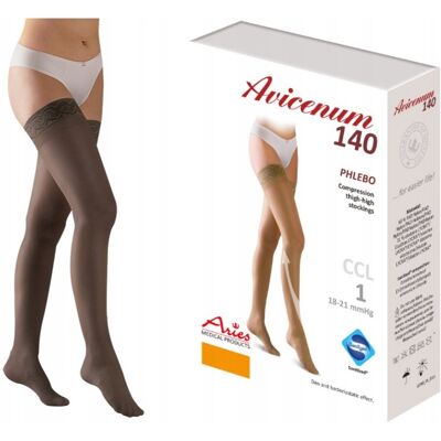 Aries Avicenum 140 Pończochy Uciskowe Żylaki Ccl1 Cienkie Antracyt M Long Aries Avicenum 140 Pończochy Uciskowe Żylaki Ccl1 Cienkie Antracyt M Long