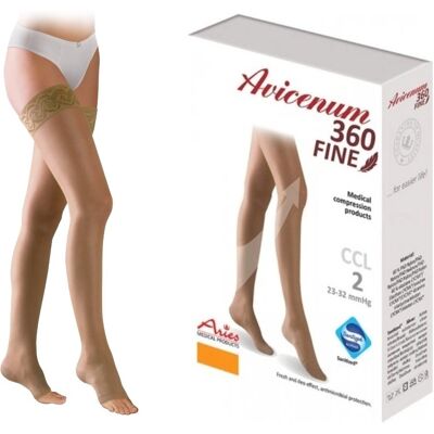 Aries Avicenum 360 Fine Pończochy Uciskowe Ccl2 Koronka Otwarte L Normal Aries Avicenum 360 Fine Pończochy Uciskowe Ccl2 Koronka Otwarte L Normal