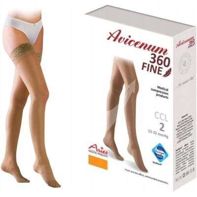 Aries Avicenum 360 Fine Pończochy Uciskowe Ccl2 Koronka Zamknięte S Long Aries Avicenum 360 Fine Pończochy Uciskowe Ccl2 Koronka Zamknięte S Long