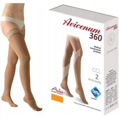 Aries Avicenum 360 Pończochy Uciskowe Ccl2 Żylaki Koronka Zamkni L Normal Aries Avicenum 360 Pończochy Uciskowe Ccl2 Żylaki Koronka Zamkni L Normal