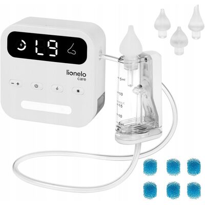 Aspirator do nosa elektryczny na katar z lampką Lionelo Babyair Flow Aspirator do nosa elektryczny na katar z lampką Lionelo Babyair Flow