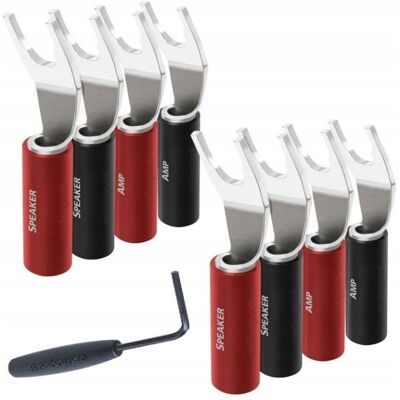 Audioquest SureGrip 100 Posrebrzane widełki głośnikowe zestaw 8 szt Audioquest SureGrip 100 Posrebrzane widełki głośnikowe zestaw 8 szt