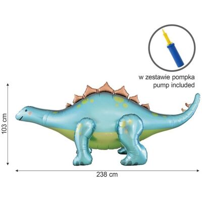 GODAN Balon foliowy Dino Stegozaur 238x91x103cm GODAN Balon foliowy Dino Stegozaur 238x91x103cm