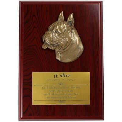 Bokser, Boxer - płaskorzeźba psa, niewielki dekor, realistyczna plakietka z psem marki Art-Dog Bokser, Boxer - płaskorzeźba psa, niewielki dekor, realistyczna plakietka z psem marki Art-Dog