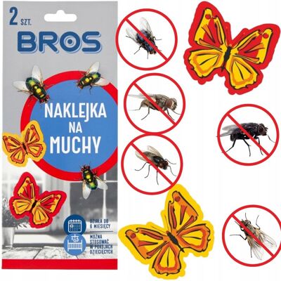BROS NAKLEJKA NA MUCHY MOTYLEK 2 SZT. BARDZO SKUTECZNY MOCNY BROS NAKLEJKA NA MUCHY MOTYLEK 2 SZT. BARDZO SKUTECZNY MOCNY