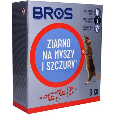 BROS ZATRUTE ZIARNO TRUTKA NA MYSZY I SZCZURY 3KG BROS ZATRUTE ZIARNO TRUTKA NA MYSZY I SZCZURY 3KG