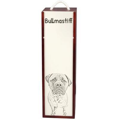Bullmastiff, Bulmastif - pudełko na wino z psem, pudełko na alkohol z grafiką, personalizowane pudełko na prezent marki Art-Dog Bullmastiff, Bulmastif - pudełko na wino z psem, pudełko na alkohol z grafiką, personalizowane pudełko na prezent marki Art-Dog
