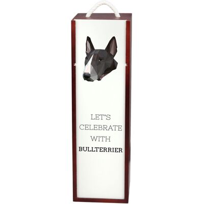 Bulterier, Bull Terrier - geometryczne pudełko ze zdjęciem i napisem na wino marki Art-Dog Bulterier, Bull Terrier - geometryczne pudełko ze zdjęciem i napisem na wino marki Art-Dog