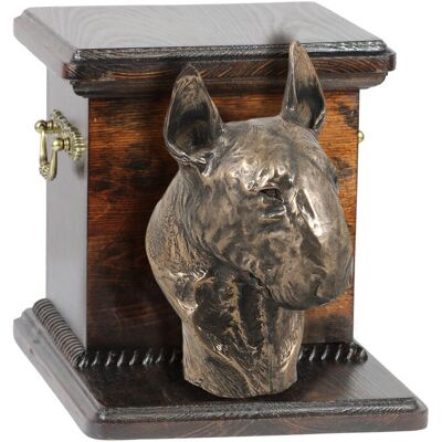 Bull Terrier - Bull Terrier IV - Bukowe drewno - Pies popiersie - Urna Bull Terrier - Bull Terrier IV - Bukowe drewno - Pies popiersie - Urna
