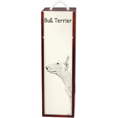 Bulterier, Bull Terrier - pudełko na wino z psem, pudełko na alkohol z grafiką, personalizowane pudełko na prezent marki Art-Dog Bulterier, Bull Terrier - pudełko na wino z psem, pudełko na alkohol z grafiką, personalizowane pudełko na prezent marki Art-Dog