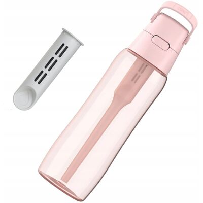 Butelka Filtrująca Dafi Solid 0,7 Baby Pink Barwiona + szczoteczka Butelka Filtrująca Dafi Solid 0,7 Baby Pink Barwiona + szczoteczka