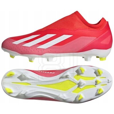 adidas X Crazyfast League Laceless Buty do piłki nożnej - Czerwony/Biały/Żółty adidas X Crazyfast League Laceless Buty do piłki nożnej - Czerwony/Biały/Żółty