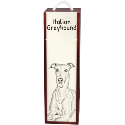 Charcik włoski, Italian Greyhound - pudełko na wino z psem, pudełko na alkohol z grafiką, personalizowane pudełko na prezent marki Art-Dog Charcik włoski, Italian Greyhound - pudełko na wino z psem, pudełko na alkohol z grafiką, personalizowane pudełko na prezent marki Art-Dog