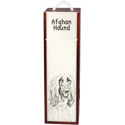 Chart afgański - pudełko na wino z psem, pudełko na alkohol z grafiką, personalizowane pudełko na prezent marki Art-Dog Chart afgański - pudełko na wino z psem, pudełko na alkohol z grafiką, personalizowane pudełko na prezent marki Art-Dog