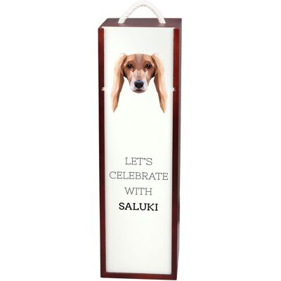 Chart perski, Saluki - geometryczne pudełko ze zdjęciem i napisem na wino marki Art-Dog Chart perski, Saluki - geometryczne pudełko ze zdjęciem i napisem na wino marki Art-Dog