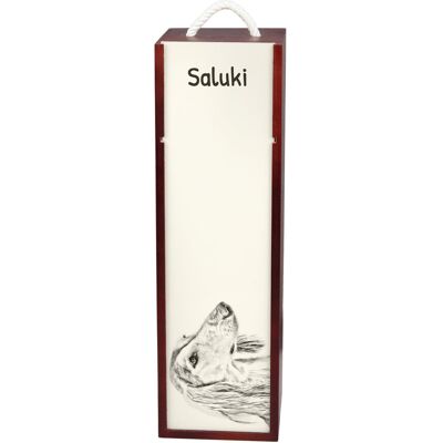 Chart perski, Saluki I - pudełko na wino z psem, pudełko na alkohol z grafiką, personalizowane pudełko na prezent marki Art-Dog Chart perski, Saluki I - pudełko na wino z psem, pudełko na alkohol z grafiką, personalizowane pudełko na prezent marki Art-Dog