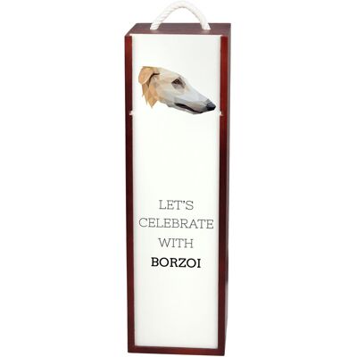 Chart rosyjski borzoj, Borzoi, Barzoi - geometryczne pudełko ze zdjęciem i napisem na wino marki Art-Dog Chart rosyjski borzoj, Borzoi, Barzoi - geometryczne pudełko ze zdjęciem i napisem na wino marki Art-Dog