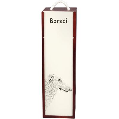 Chart rosyjski borzoj, Borzoi, Barzoi - pudełko na wino z psem, pudełko na alkohol z grafiką, personalizowane pudełko na prezent marki Art-Dog Chart rosyjski borzoj, Borzoi, Barzoi - pudełko na wino z psem, pudełko na alkohol z grafiką, personalizowane pudełko na prezent marki Art-Dog