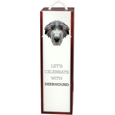 Chart szkocki, Deerhound - geometryczne pudełko ze zdjęciem i napisem na wino marki Art-Dog Chart szkocki, Deerhound - geometryczne pudełko ze zdjęciem i napisem na wino marki Art-Dog