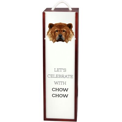 Chow Chow - geometryczne pudełko ze zdjęciem i napisem na wino marki Art-Dog Chow Chow - geometryczne pudełko ze zdjęciem i napisem na wino marki Art-Dog
