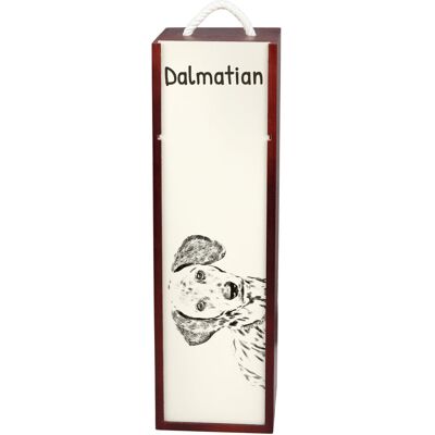 Dalmatyńczyk, Wyżeł dalmatyński - pudełko na wino z psem, pudełko na alkohol z grafiką, personalizowane pudełko na prezent marki Art-Dog Dalmatyńczyk, Wyżeł dalmatyński - pudełko na wino z psem, pudełko na alkohol z grafiką, personalizowane pudełko na prezent marki Art-Dog