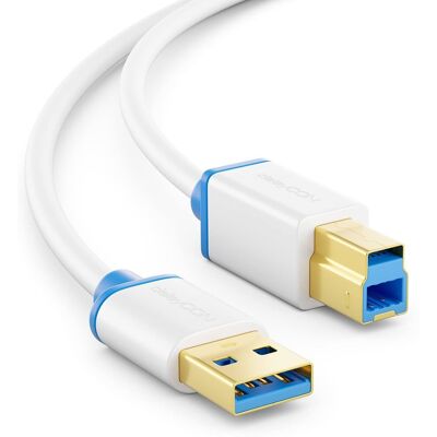 deleyCON 1m USB 3.0 Super Speed Kabel - Wtyk A na Wtyk B - Kabel Danych do 5 Gbit/s - Kompatybilny np. z Drukarkami, Skanerami, Urządzeniami Wielofu.. deleyCON 1m USB 3.0 Super Speed Kabel - Wtyk A na Wtyk B - Kabel Danych do 5 Gbit/s - Kompatybilny np. z Drukarkami, Skanerami, Urządzeniami Wielofu..